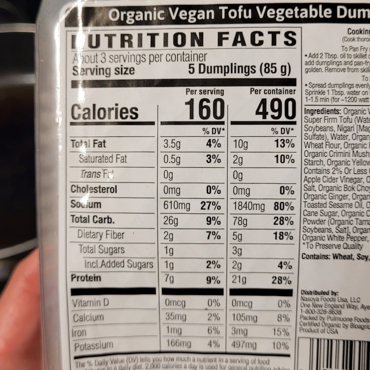 photo of Nasoya Organic Tofu Vegetable Dumplings shared by @yourfriendjen on  15 Aug 2025 - review