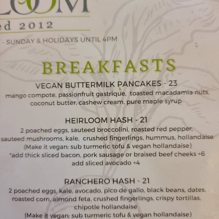 photo of Heirloom Restaurant Vegan buttermilk pancakes shared by @sofihuasteca on  23 Dec 2023 - review