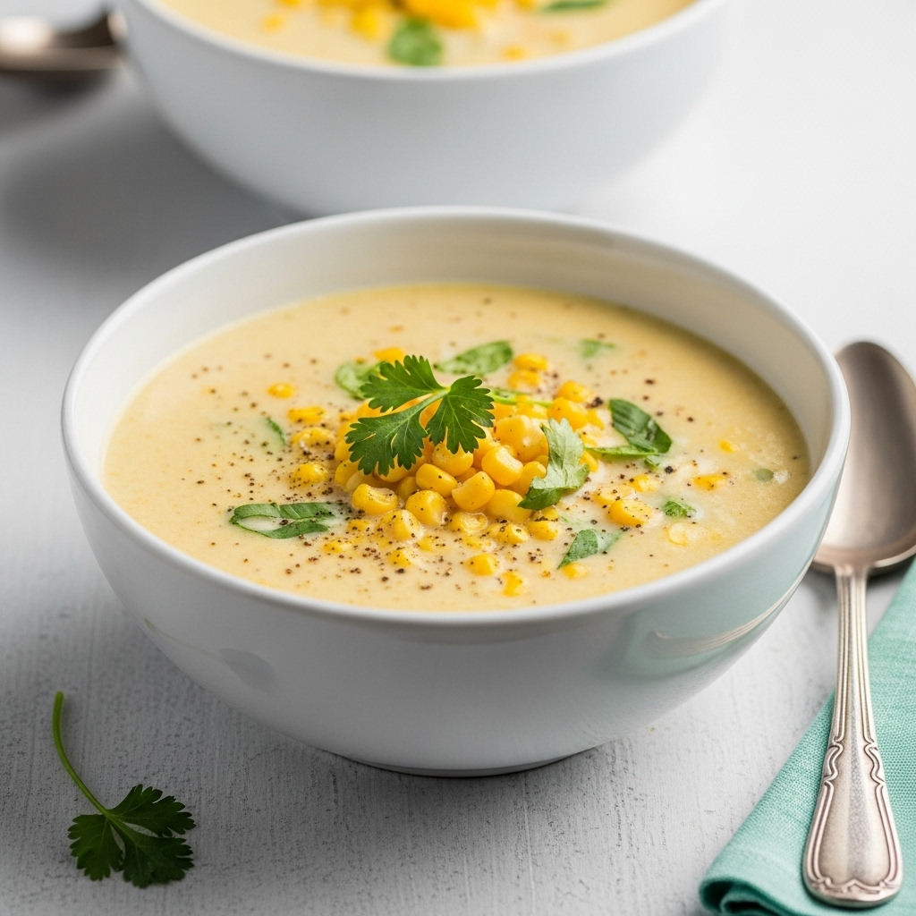 Spicy Creamy Coconut-Corn Soup