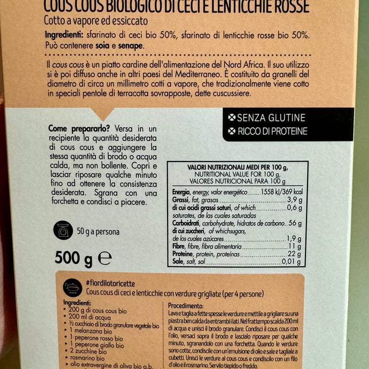 photo of Fior di Loto Cous Cous di Ceci e Lenticchie shared by @v-egan on  30 Apr 2024 - review