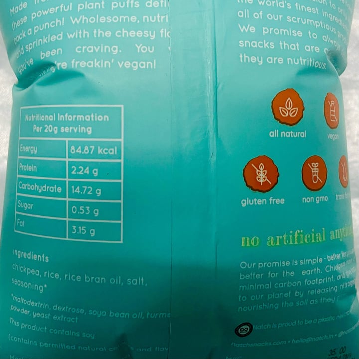 photo of Natch Chickpea Puffs (Vegan Cheddar) shared by @khushire on  27 Jun 2024 - review