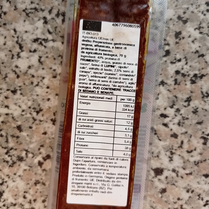 photo of Dm bio Vegane Snackwurst Landjager Art shared by @susberry on  16 Aug 2025 - review