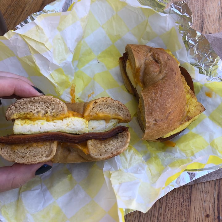 photo of Yellow Rose Vegan Bakery & Cafe Taylor Ham Breakfast Sandwich shared by @veganchailatte on  19 Sep 2023 - review