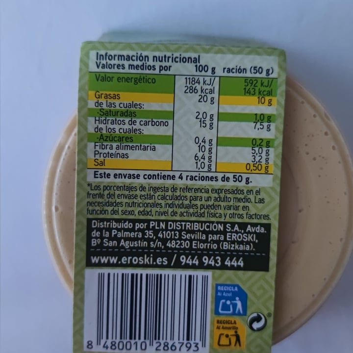 photo of Eroski Hummus normal shared by @kinggorilla on  03 Mar 2024 - review