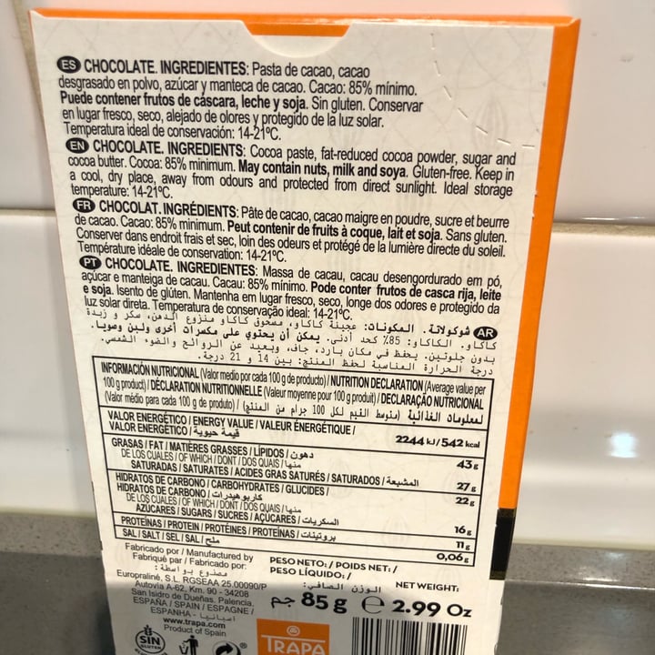photo of Trapa Chocolate 85% shared by @loula on  05 Oct 2025 - review