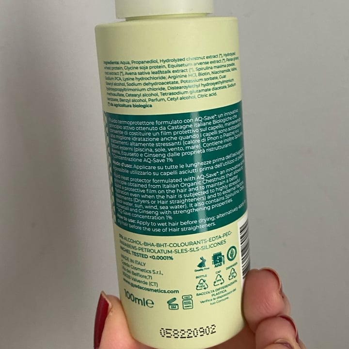 photo of Gyada Cosmetics Termoprotettore Rinforzante shared by @miriamvegan on  10 Dec 2023 - review