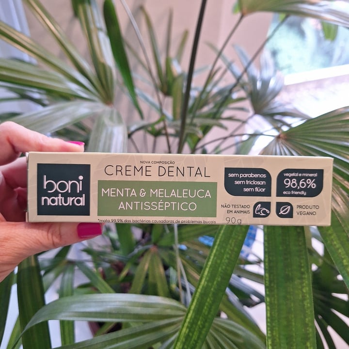 photo of Boni natural Creme Dental Vegano e Natural Menta e Melaleuca sem Flúor shared by @katiarozeli on  14 Dec 2024 - review