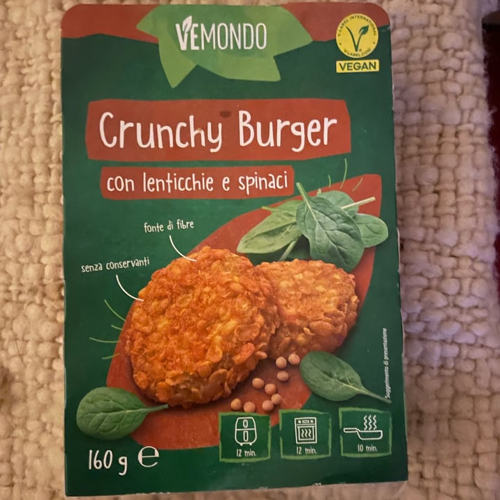 photo of Vemondo *Crunchy  Burgher*  Con Lenticchie E Spinaci shared by @estella0571 on  01 Apr 2024 - review