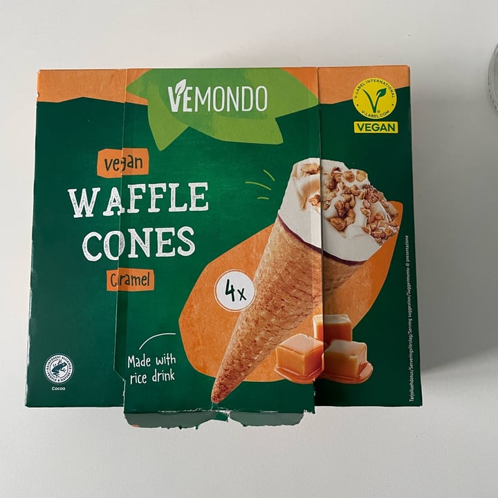 photo of Vemondo vegan waffle cones caramel shared by @marghecassius on  06 Feb 2024 - review