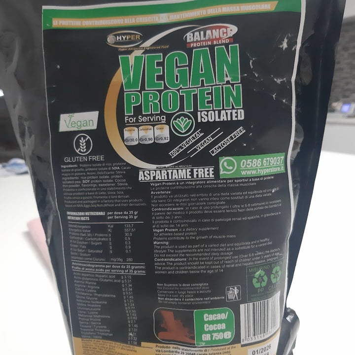 photo of Hyper Vegan Protein Isolated shared by @gemmaveg on  20 Mar 2024 - review