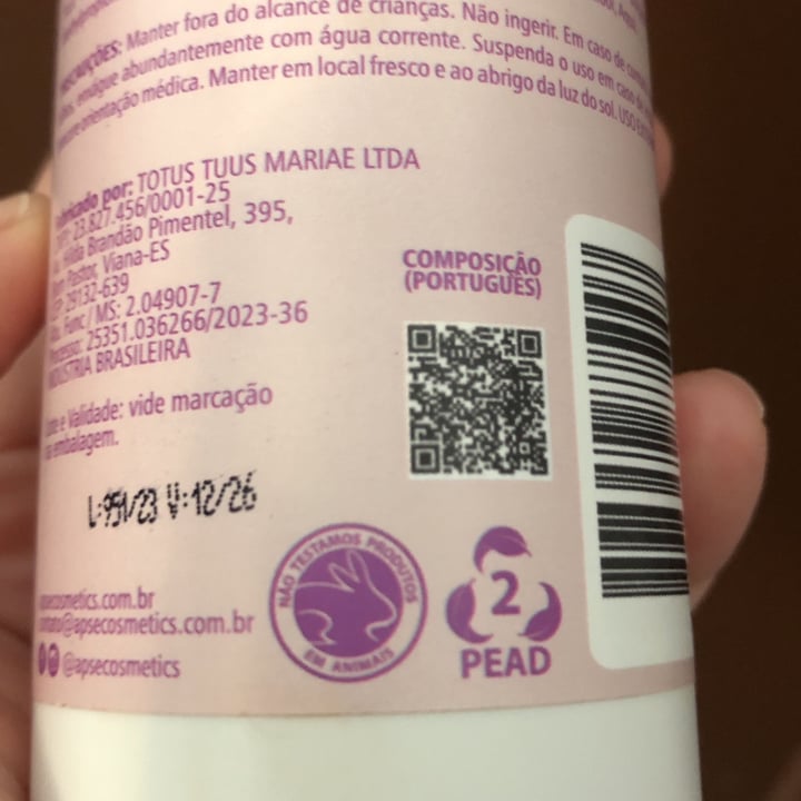 photo of Apse Cosmetics mousse nutritivo shared by @passos on  28 Apr 2024 - review