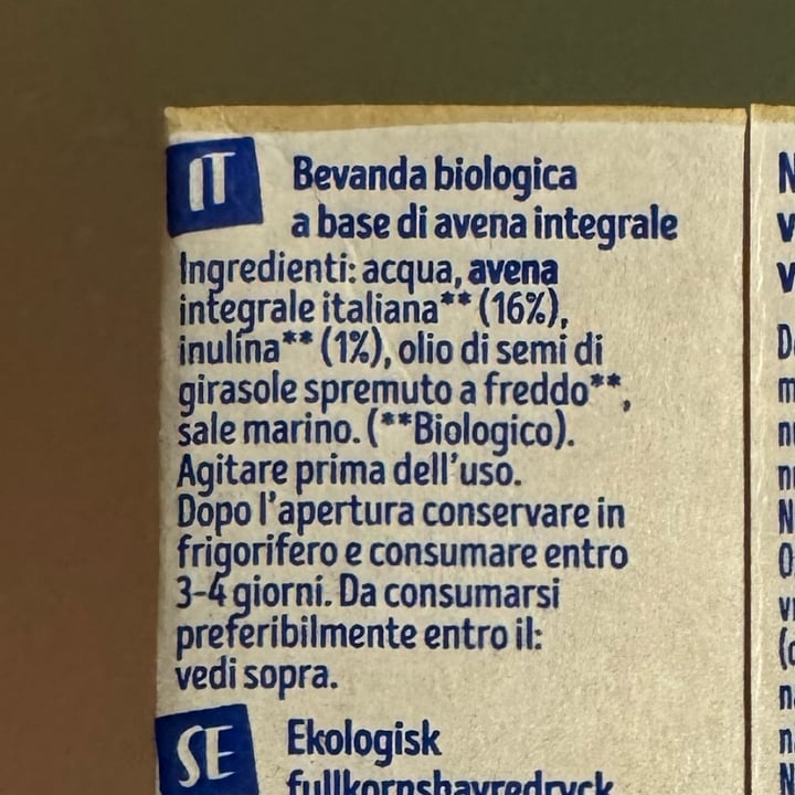 photo of Isolabio Bevanda di avena integrale shared by @v-egan on  30 Apr 2024 - review