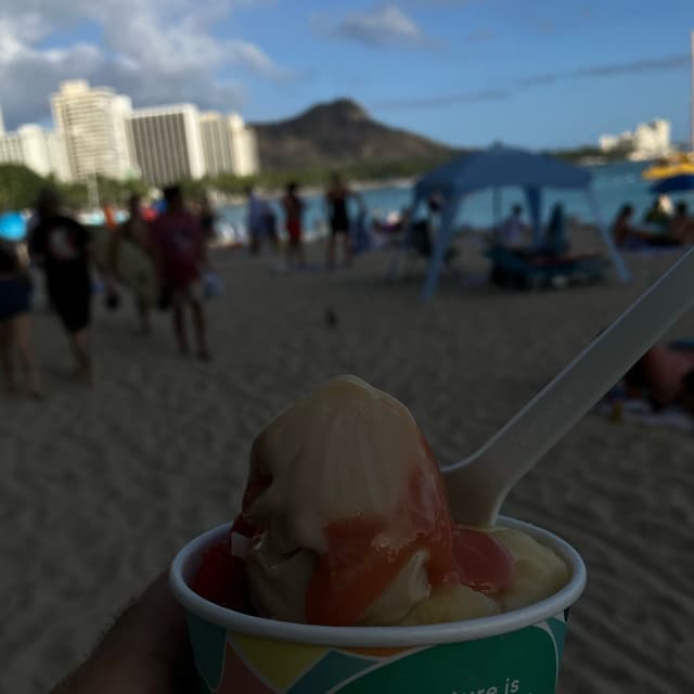 Photo of the dish “strawberry guava soft-serve”