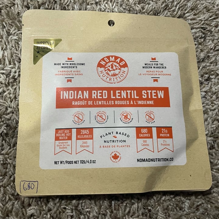 photo of Nomad Nutrition Indian Red Lentil Stew shared by @srw4 on  29 Jun 2024 - review