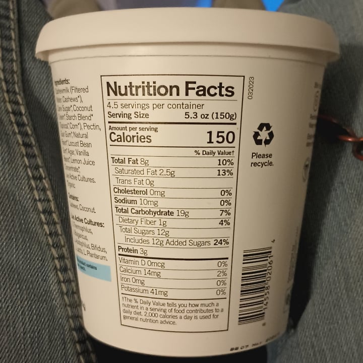 photo of Forager Project Organic Probiotic Cashewmilk Yogurt Vanilla Bean shared by @quadantics on  24 Jun 2024 - review