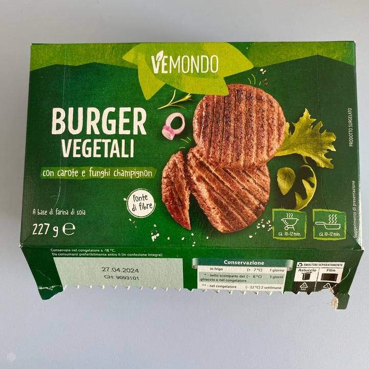 photo of Vemondo 2 Burger con carote e funghi champignon shared by @kamymura on  15 Feb 2024 - review