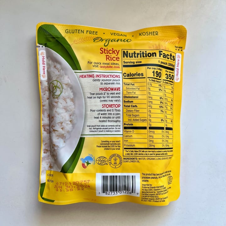 Tasty Bite Organic Sticky Rice Review | abillion