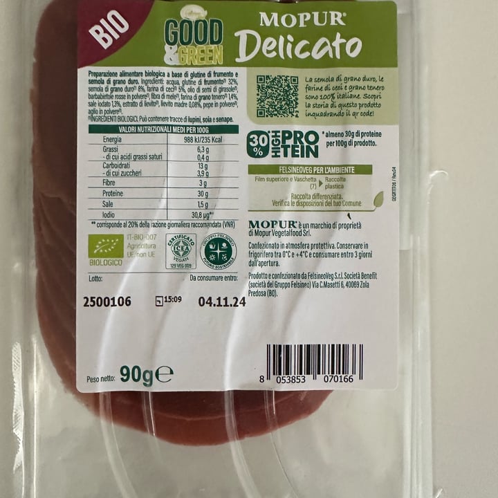 photo of Mopur vegetalfood Good & Green Delicato HIGH PROTEIN shared by @scacy on  03 Oct 2024 - review