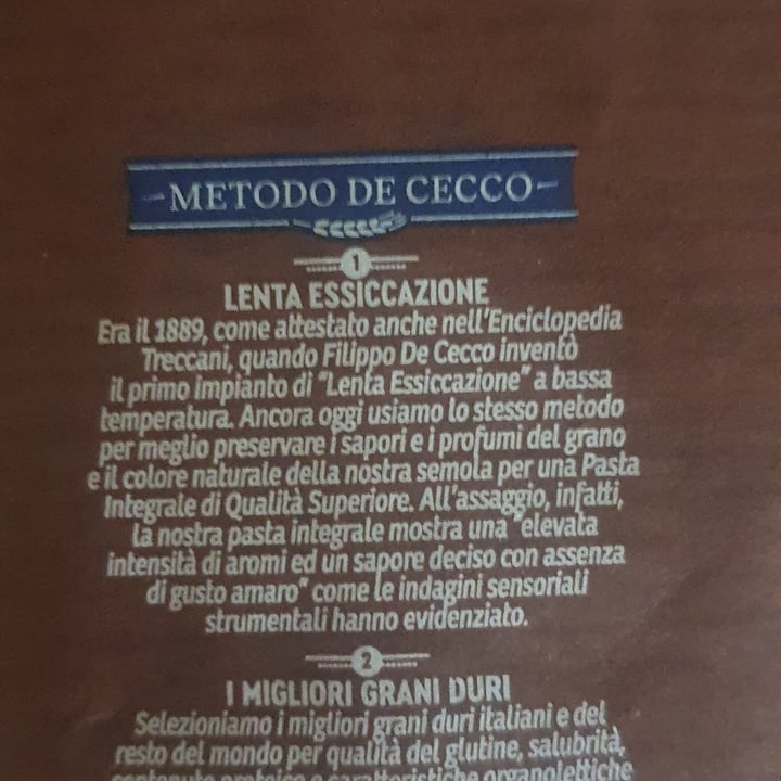 photo of De cecco Integrale penne rigate n 41 shared by @francescarest on  15 Apr 2024 - review