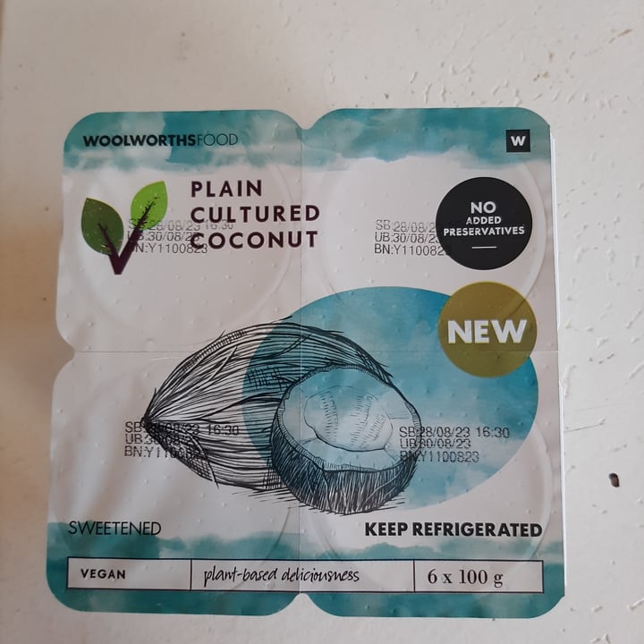 photo of Woolworths Food Plain Cultured Coconut shared by @helgabarnyard on  24 Oct 2023 - review