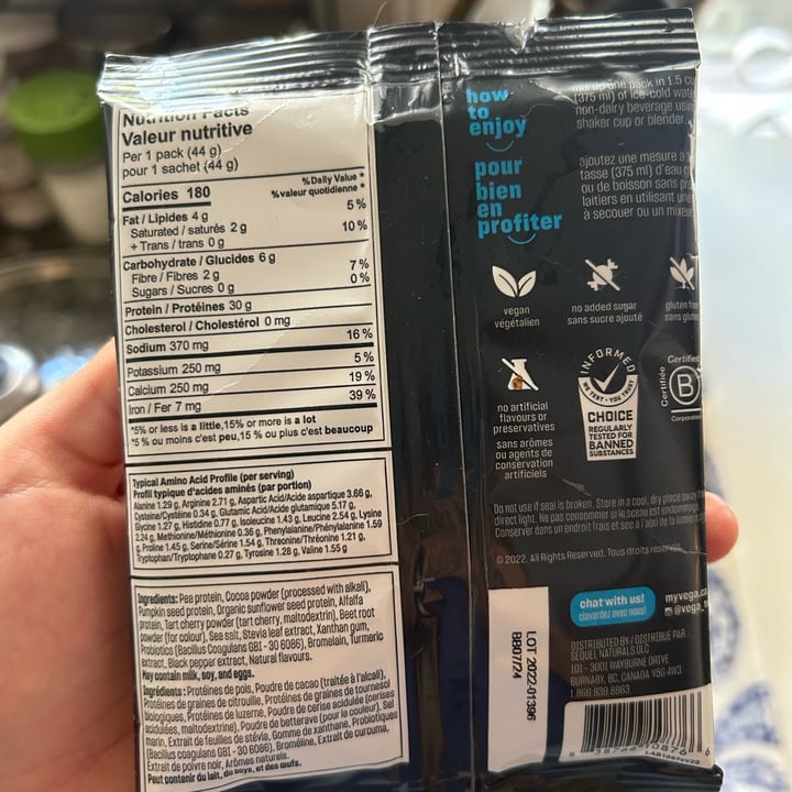 photo of Vega Sport Protein Chocolate shared by @tiascaz on  28 Apr 2024 - review