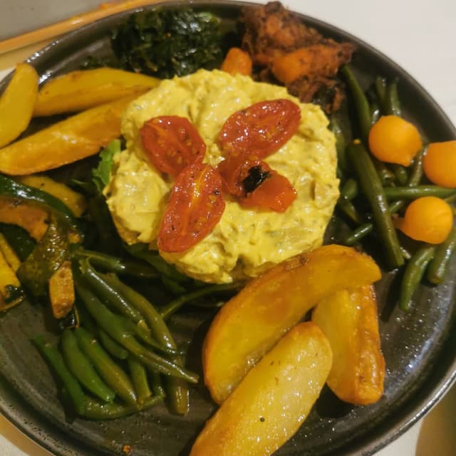 Photo of the dish “Carpaccio di seitan alla Senape Con Verdure Di Stagione”