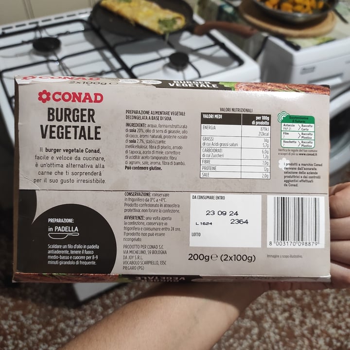 photo of Conad Burger Vegetale shared by @saporidichiara on  04 Oct 2024 - review
