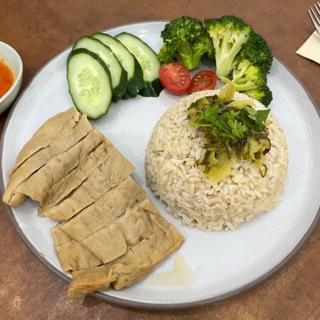 Photo of the dish “Hainanese Chick-un Brown Rice”