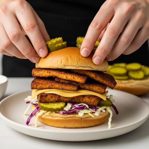 Easy Fall Vegan Pastrami Tofu Sandwich: Crispy, Flavorful, & Gluten-Free Deli Style