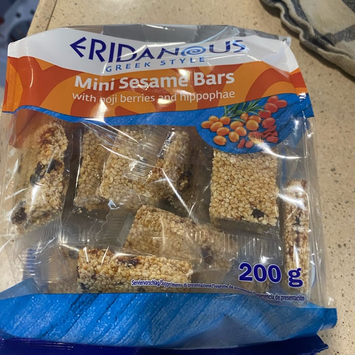 photo of Eridanous Mini sesame bars with goji berries and hippophae shared by @susana01 on  03 May 2024 - review