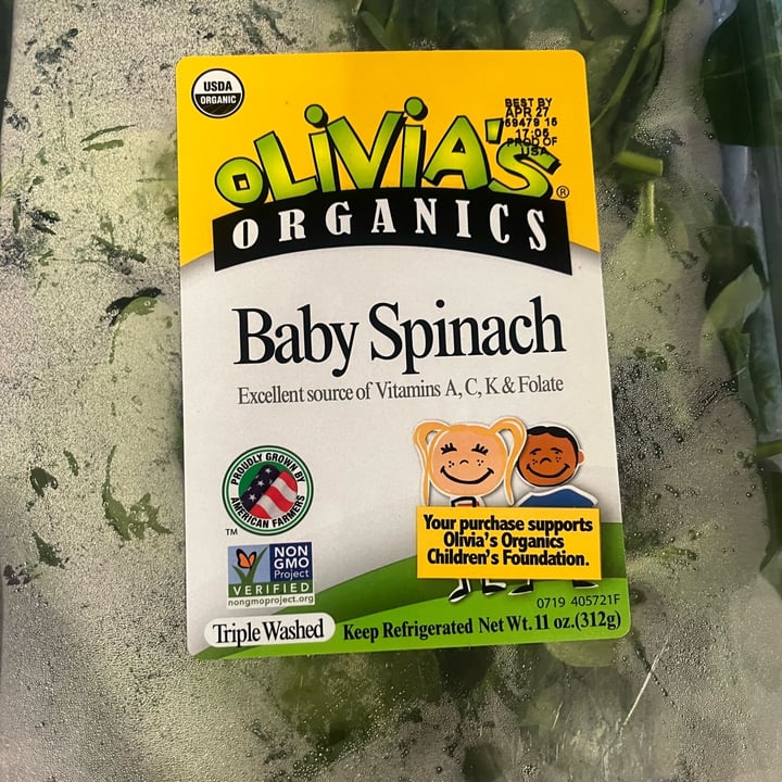 photo of Olivia’s organics Baby Spinach shared by @petramodirari on  01 May 2024 - review