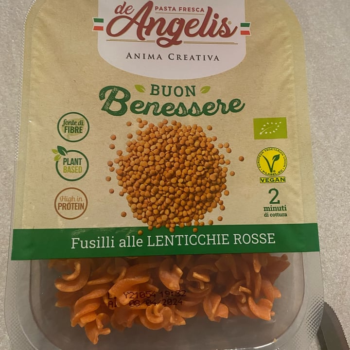 photo of De Angelis Pasta Fresca fusilli alle lenticchie rosse shared by @chica86 on  22 May 2024 - review