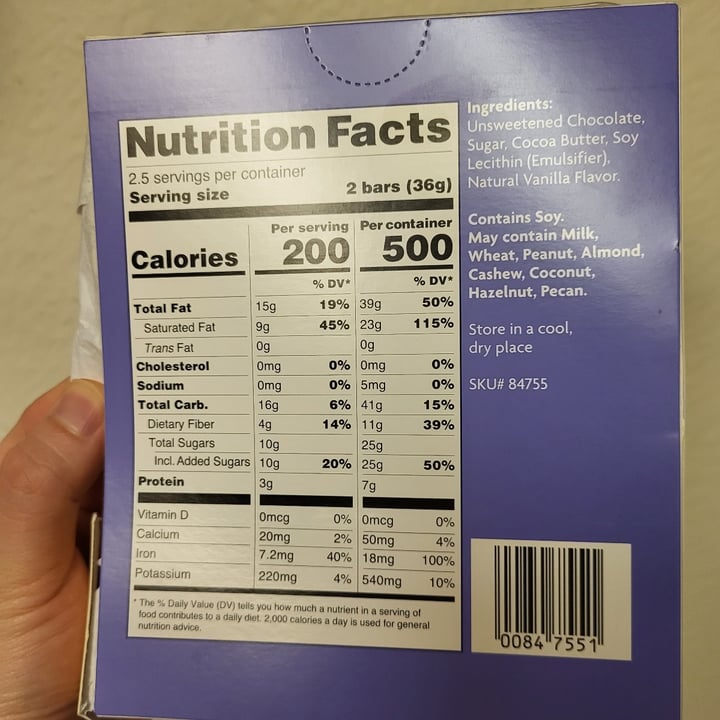 photo of Trader Joe's Mini 70% Cacao Dark Chocolate Bars shared by @socalvegan on  10 Sep 2023 - review