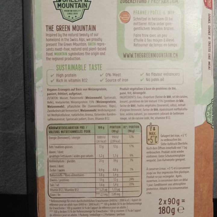 photo of The Green Mountain Plant based schitzel shared by @aliroc92 on  15 May 2024 - review