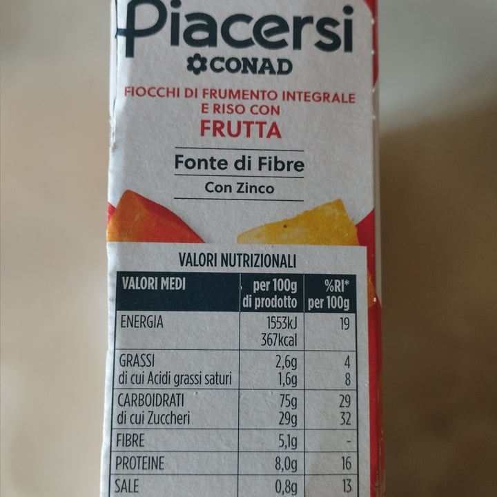 photo of Piacersi | Conad Fiocchi di frumento integrale e frutta shared by @giuppino2017 on  19 Apr 2025 - review