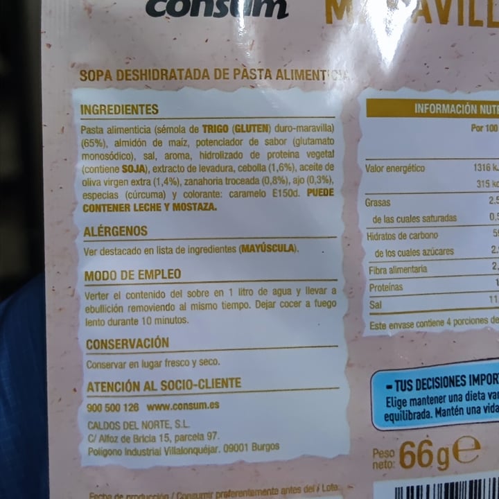 photo of Consum Sopa Maravilla shared by @kinggorilla on  14 Nov 2024 - review