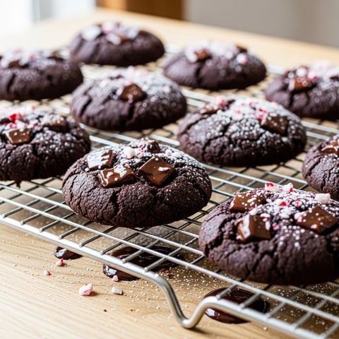 Gooey Vegan & Gluten-Free Dark Chocolate Peppermint Cookies: Easy Holiday Recipe