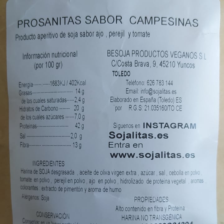 photo of Sojalita prosanita snack sabor campesinas shared by @h3lena on  12 Mar 2024 - review