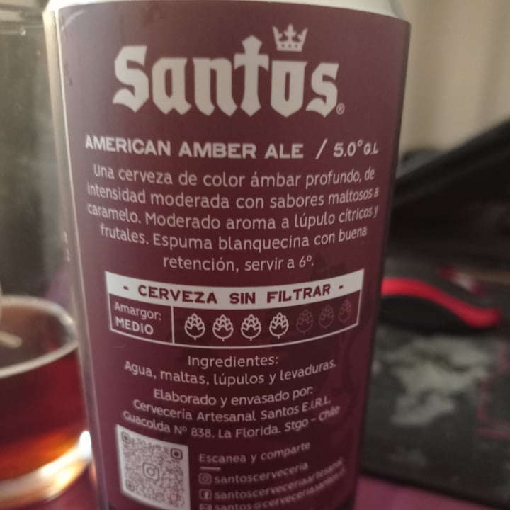 photo of Santos cervecería artesanal American Amber Ale shared by @omarchelechg on  13 Feb 2024 - review