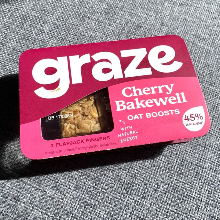 photo of graze Oat Boost Cherry Bakewell shared by @vegpledge on  20 Apr 2024 - review