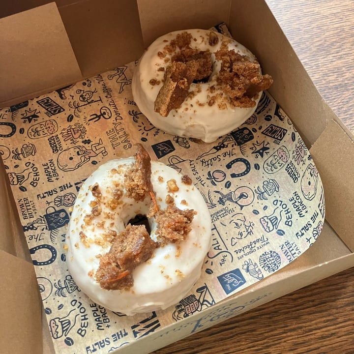photo of The Salty Donut vegan carrot cake donut shared by @rebeccaentrekin on  26 Dec 2023 - review