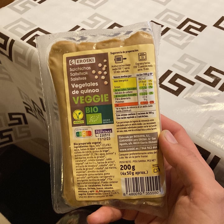 photo of Eroski Veggie Salchichas de quinoa shared by @eribarre on  31 Aug 2023 - review