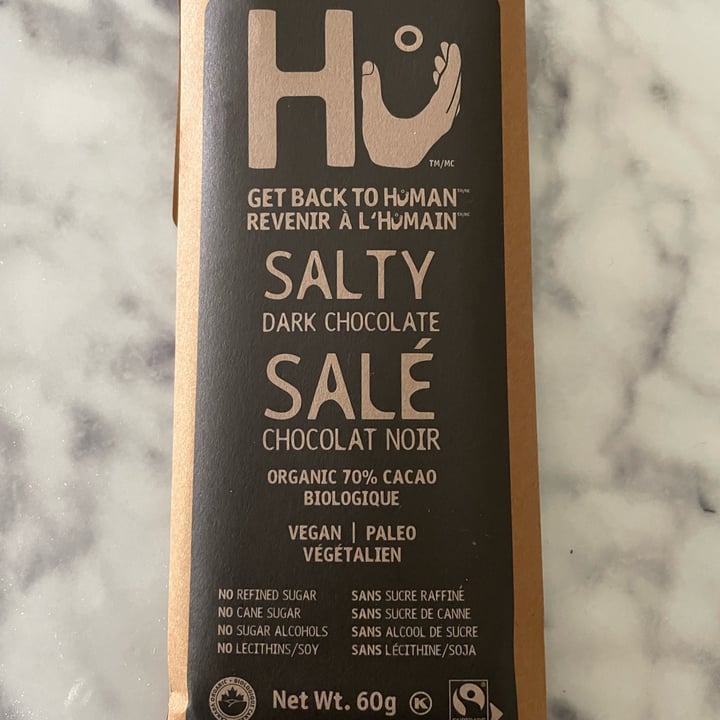 photo of Hu Kitchen Salty Dark Chocolate Organic 70% Cacao shared by @veglocked on  17 Sep 2023 - review