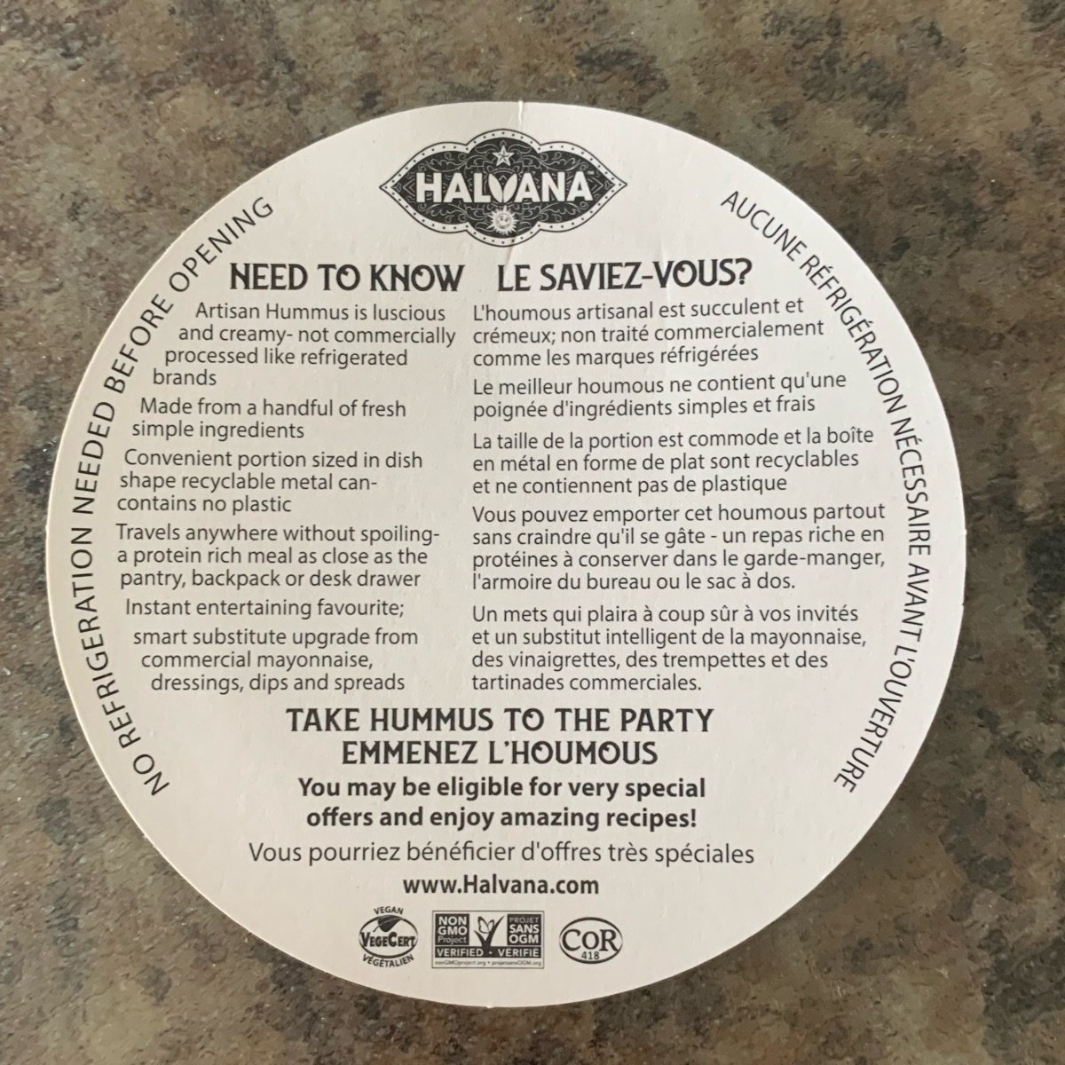 Halvana Hummus Classic Recipe Reviews abillion