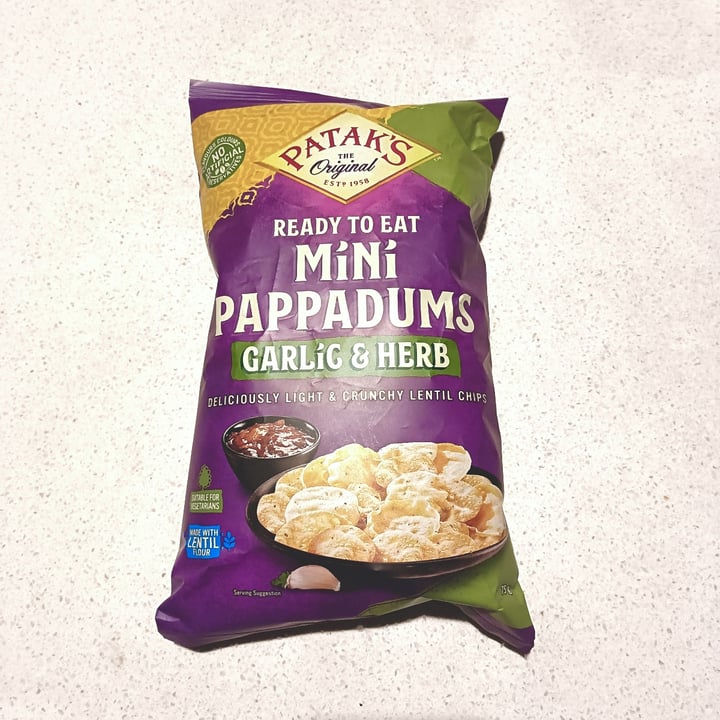 photo of Patak's Mini Pappadums Garlic & Herb shared by @tardisco on  10 Oct 2025 - review