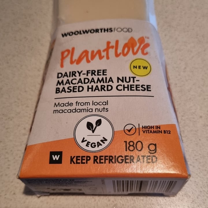 photo of Woolworths Food Dairy-free Macadamia nut based hard cheese shared by @vegankitchensa on  07 Jan 2024 - review