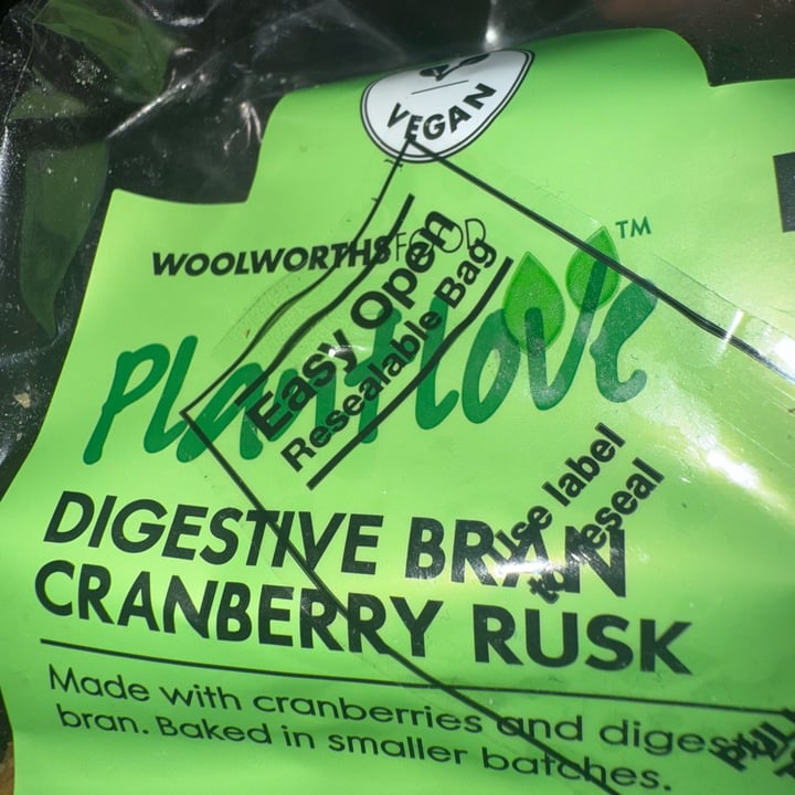 photo of Woolworths Food Digestive Bran Cranberry Rusk shared by @globalvegan on  08 Sep 2025 - review