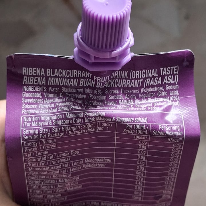 photo of Ribena Ribena Original Blackcurrant Fruit Drink shared by @sadkid08 on  11 Dec 2024 - review
