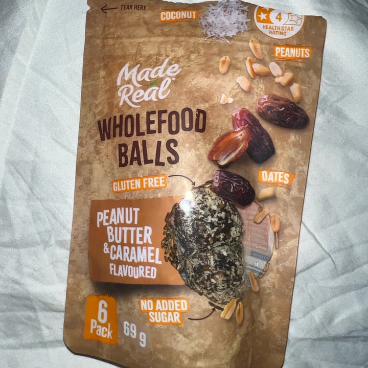 photo of Made Real Peanut Caramel Wholefood Balls shared by @vegan-friendly on  21 Feb 2024 - review