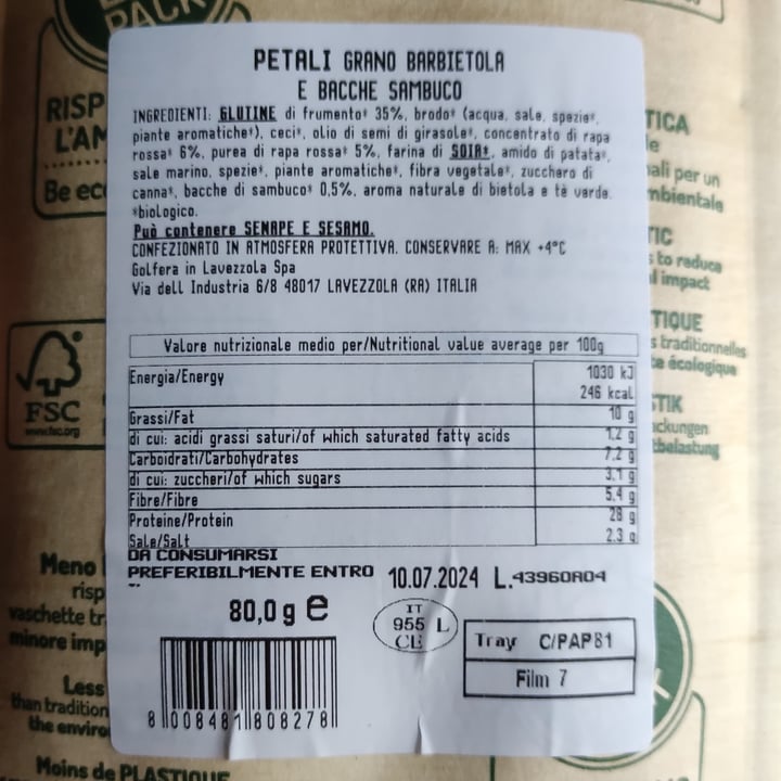 photo of Golfera Petali di grano, barbabietola e bacche di sambuco nero shared by @paola96 on  25 May 2024 - review